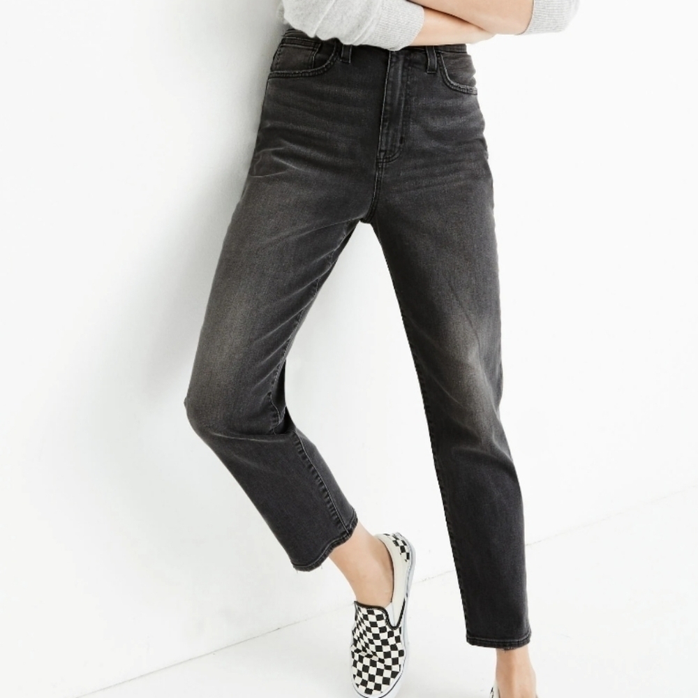 Madewell‎ Dunstable Black Gray Mom Jeans